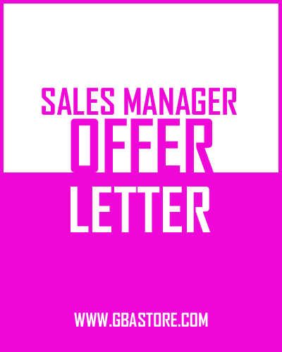 offer letter for sales Manager post